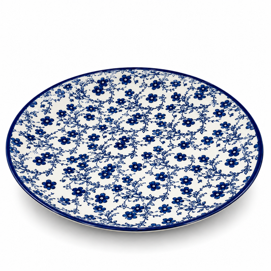 Danny Home Blue Flower 10.5-Inch Ceramic Flat Plate
