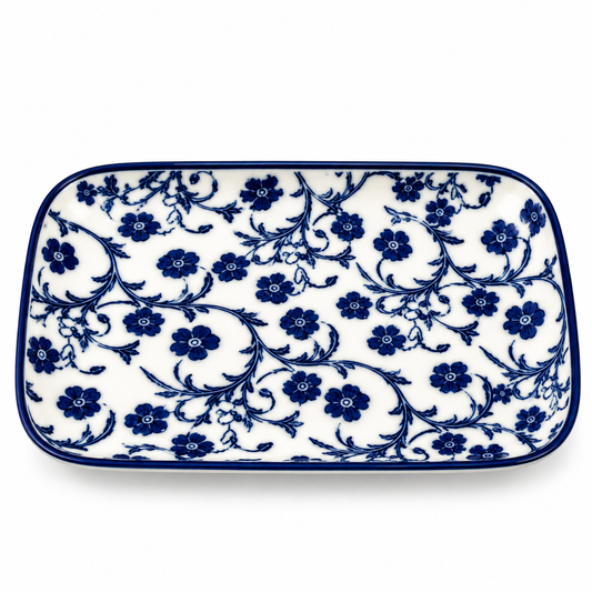 Danny Home Blue Flower 5.8-Inch Ceramic Dessert Plate