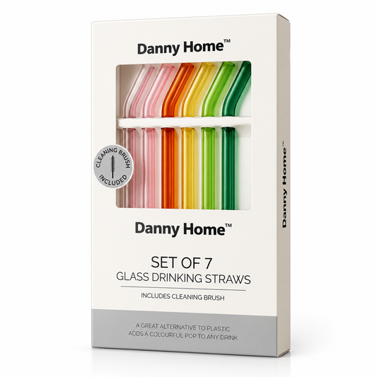 Danny Home 7Pcs Glass Drinking Straw Set – 20cm
