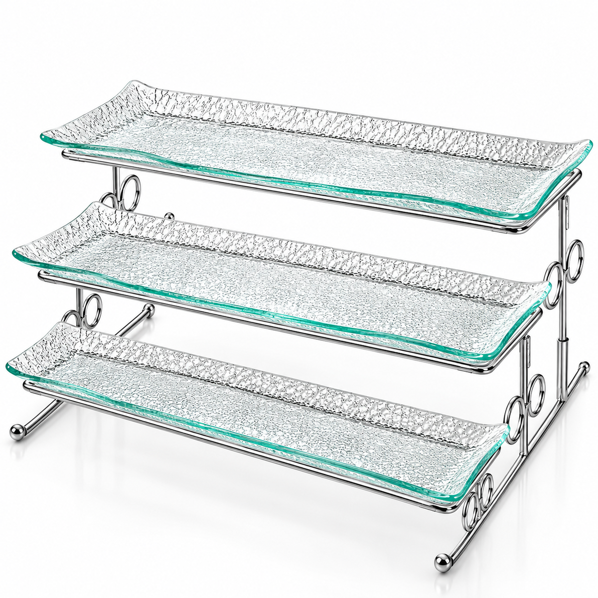 Danny Home 3-Tier Glass Serving Tray