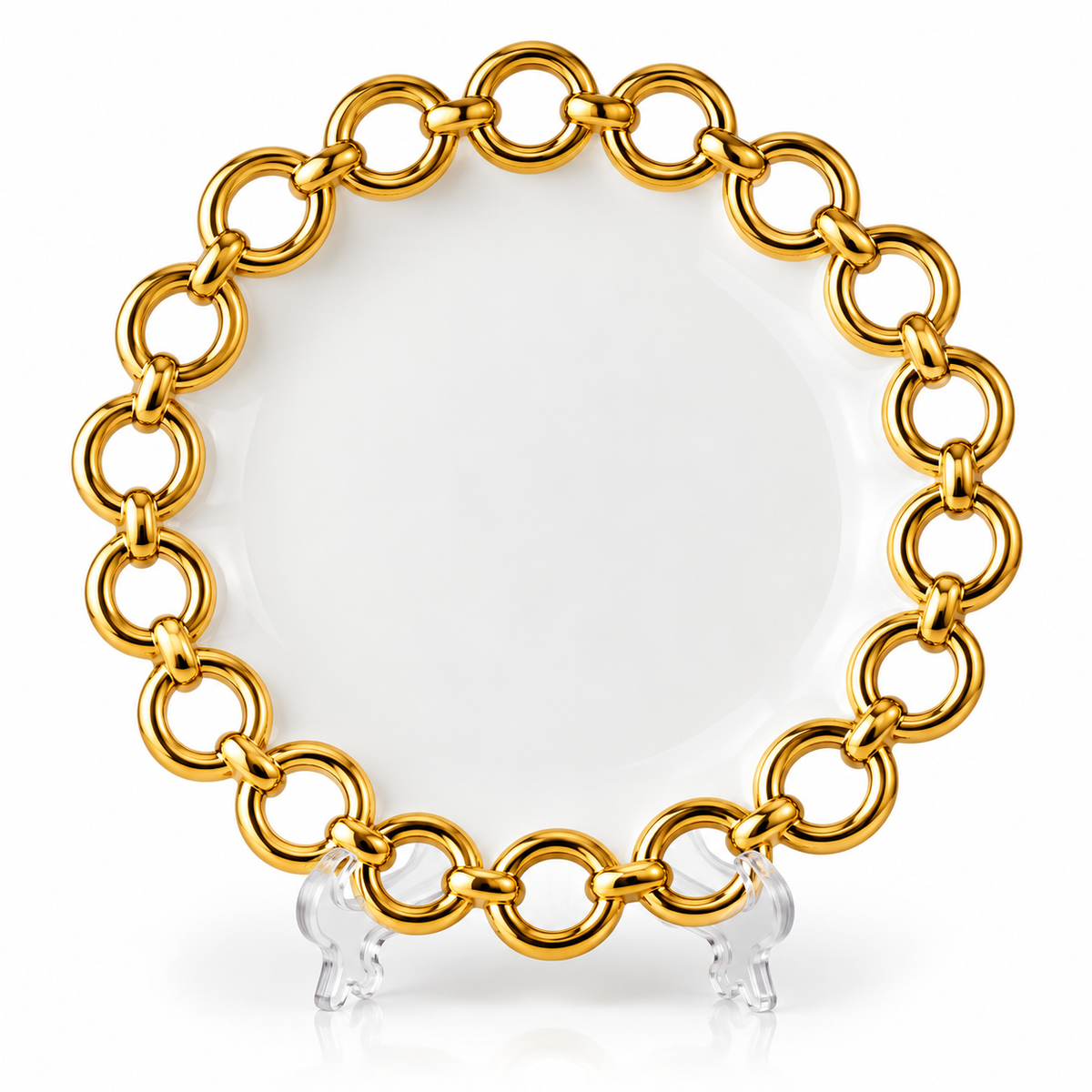 Brilliant Golden Circle Elegance 9" Round Ceramic Plate