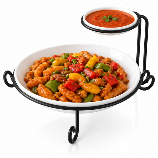 Brilliant 2-Tier Serving Plate with Dip Bowl