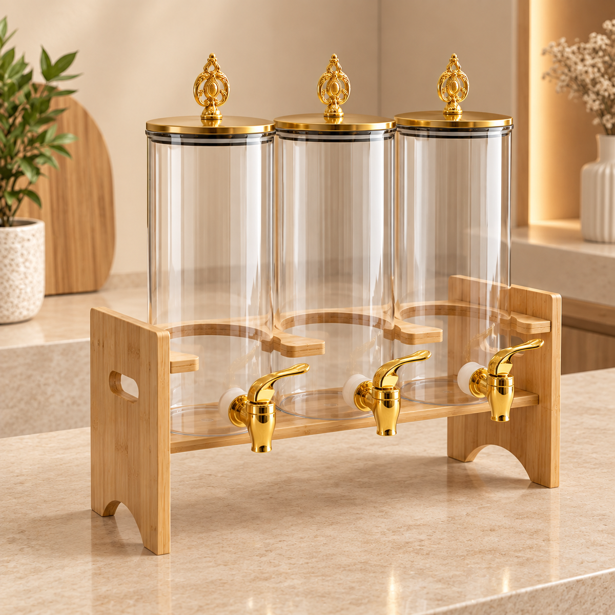 3-in-1 Glass Beverage Dispenser – 1.8L (Clear)
