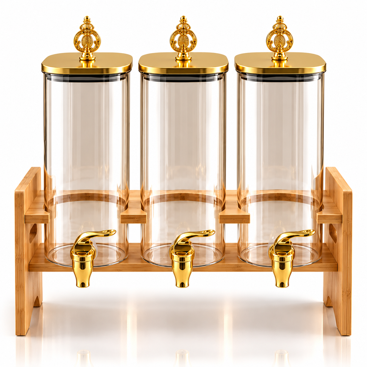 3-in-1 Glass Beverage Dispenser – 2.2L (Gold)