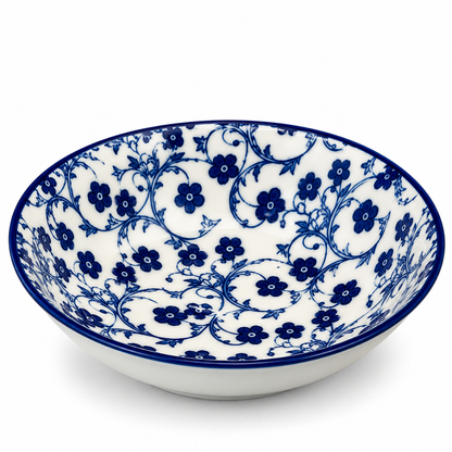 Danny Home Blue Flower 5.5-Inch Ceramic Deep Plate