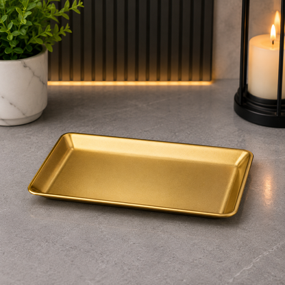 Luxury Golden Rectangular Serving Tray – 40 × 24cm