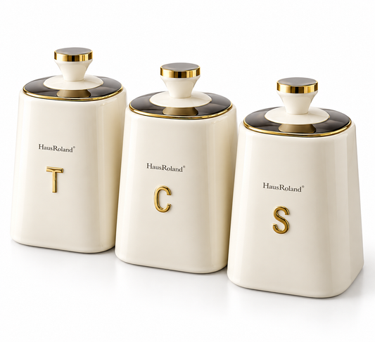 HausRoland Luxe Trio Canister Set - White