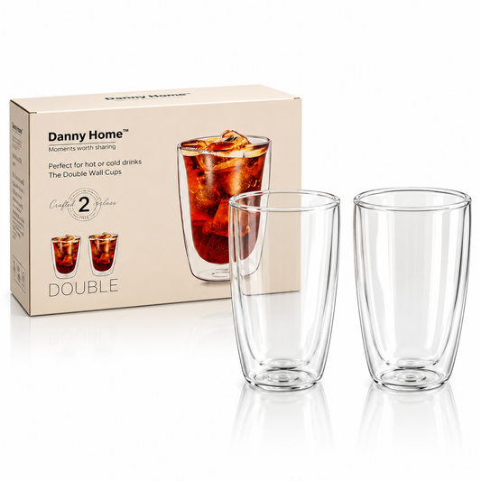 Danny Home 300ml Double Walled Glass - 2Pcs Set