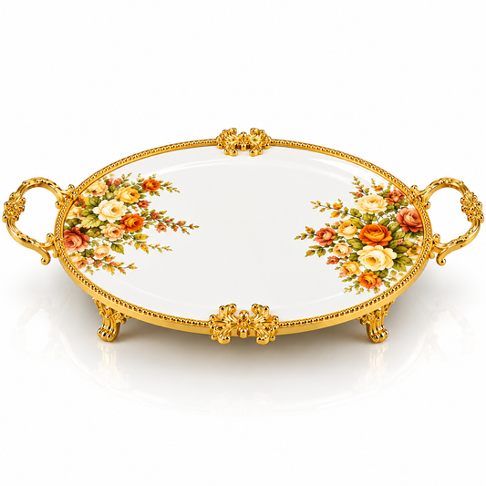 Brilliant Royal Grande Gold Oval Flat Tray – 42x25.5x6cm