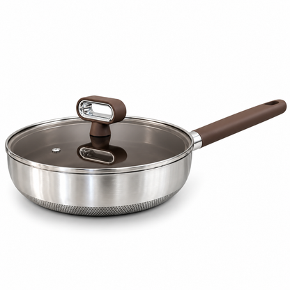 Titanium Coated Stainless Steel Frypan with Glass Lid