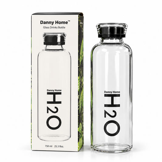 Danny Home Glass Drink Bottle – 750ml (Black)