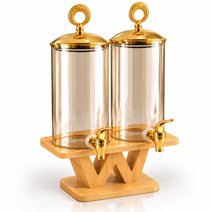2-in-1 Glass Beverage Dispenser – 3.3L (Gold)