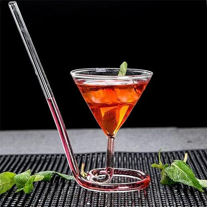 Spiral Straw Cocktail Glass