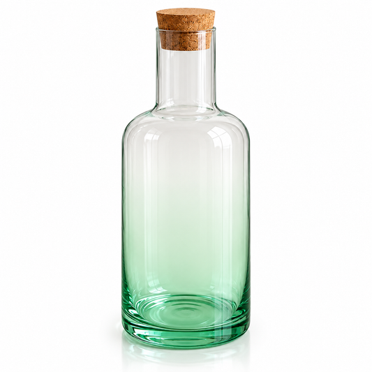 Danny Home Green Ombre Glass Water Carafe with Cork Lid – 1520ml