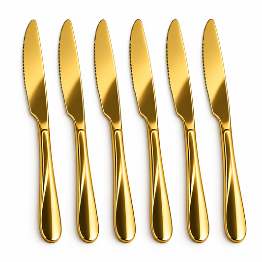 Premium Golden Stainless Steel Knife Set – 6 Pcs