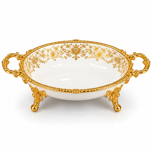 Brilliant Royal Gold Oval Deep Serving Tray – 33x21x6cm