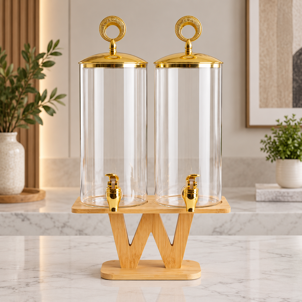 2-in-1 Glass Beverage Dispenser – 3.3L (Clear)