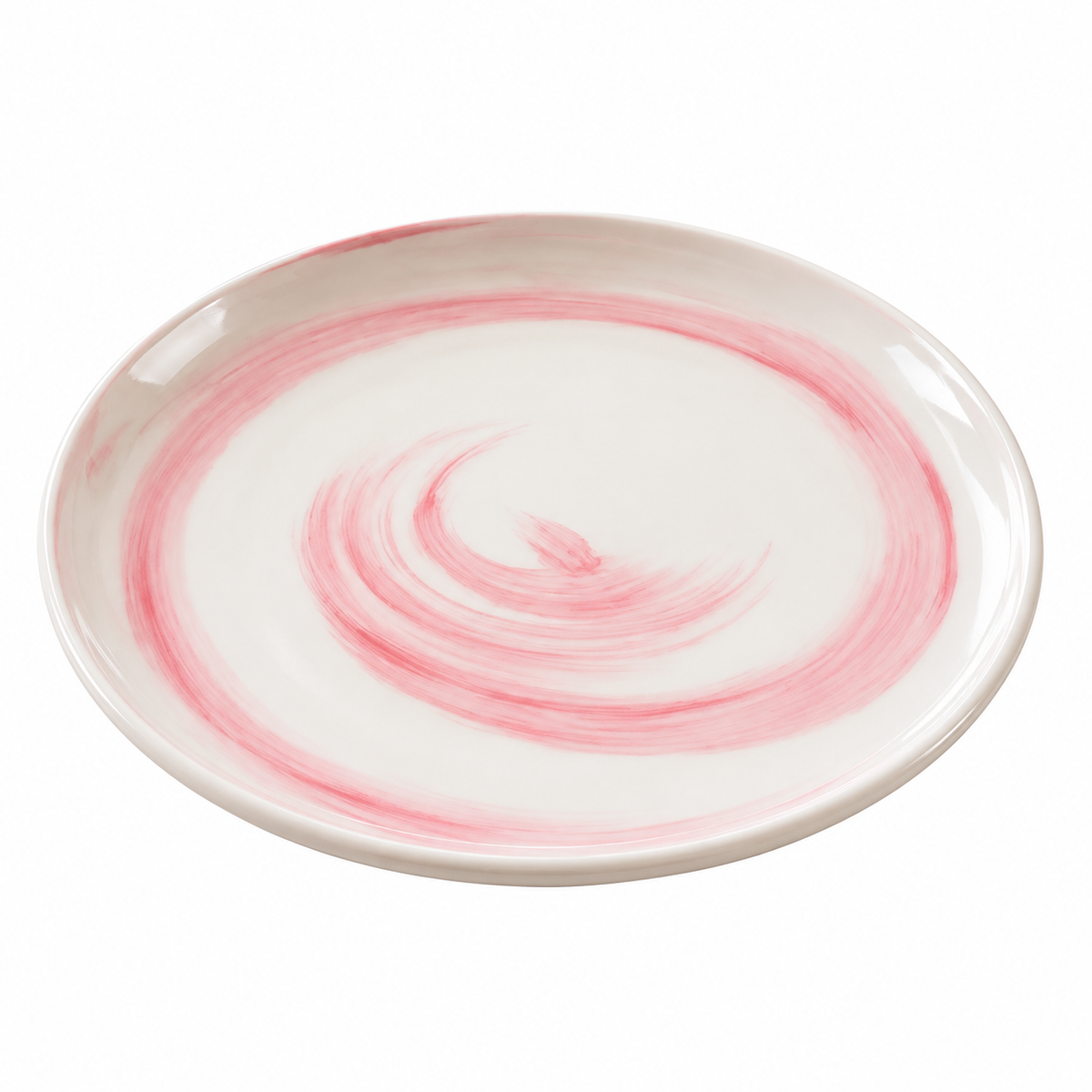Danny Home Elegant 10" Ceramic Dinner Plate – Modern Pink Swirl Design