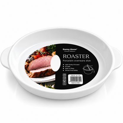 Danny Home Porcelain Oval Ovenware Roaster – 11.8 Inch