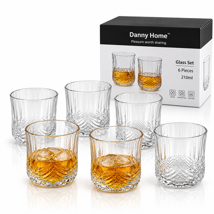 Danny Home Glass Tumbler Set – 210ml (6 Pcs)