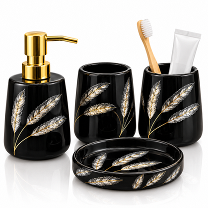 Brilliant Luxury Black Wheat Bathroom Accessory Set