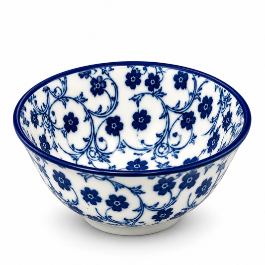 Danny Home Blue Flower 5-Inch Ceramic Bowl