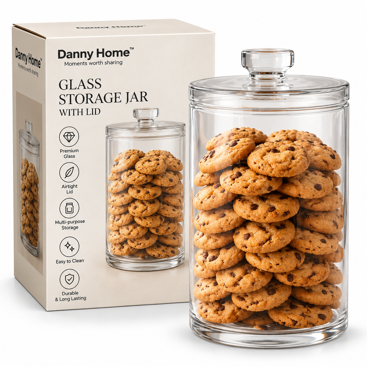 Danny Home Decorative Cookie Glass Jar 22.7cm