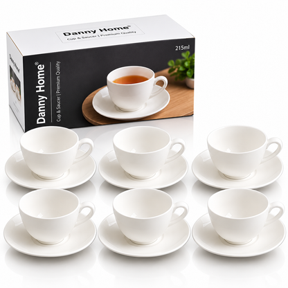 Danny Home Cup & Saucer Set – 220ml (12 Pcs)