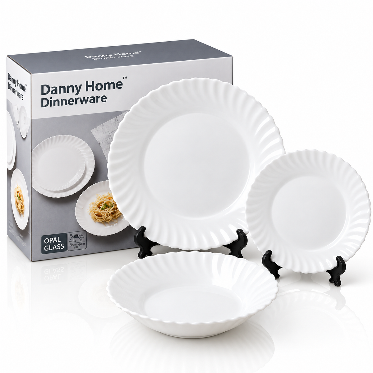 Danny Home 18 Pcs Snow White Dinner Set