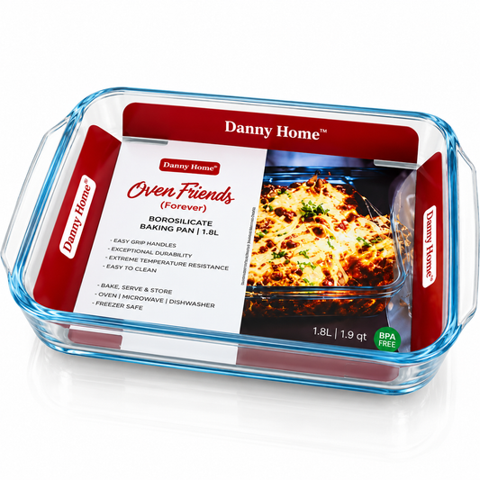 Danny Home Borosilicate Glass Baking Pan – 1.8L