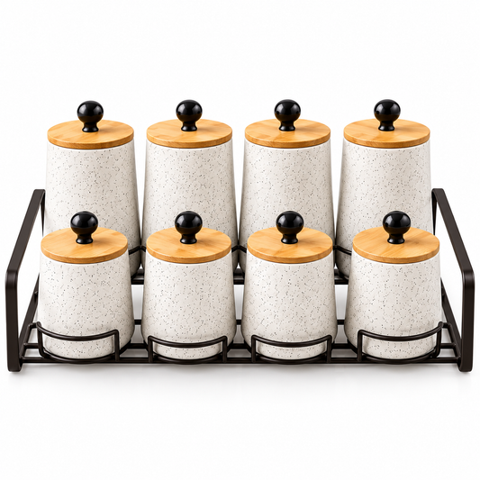 Premium Ceramic Kitchen Storage Jar Set – 7 Piece