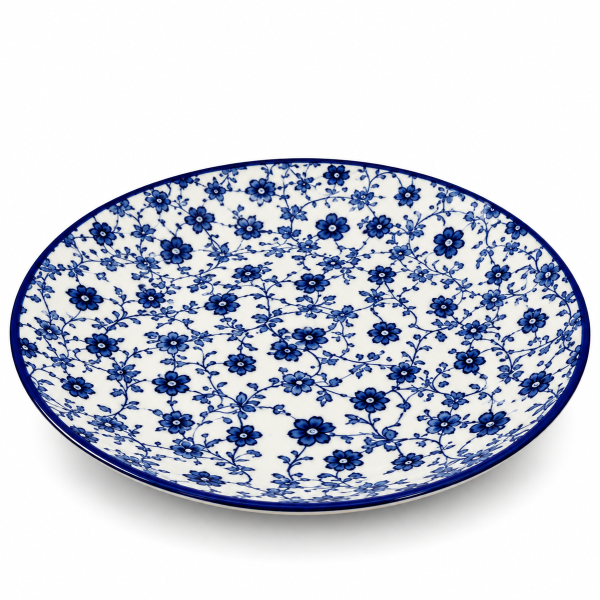Danny Home Blue Flower 7.5-Inch Ceramic Flat Plate