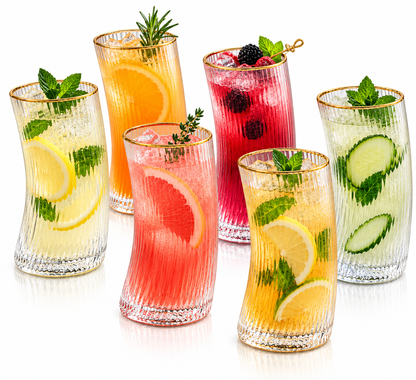 Crystal Cocktail Curve Glass - Large - Set of 6