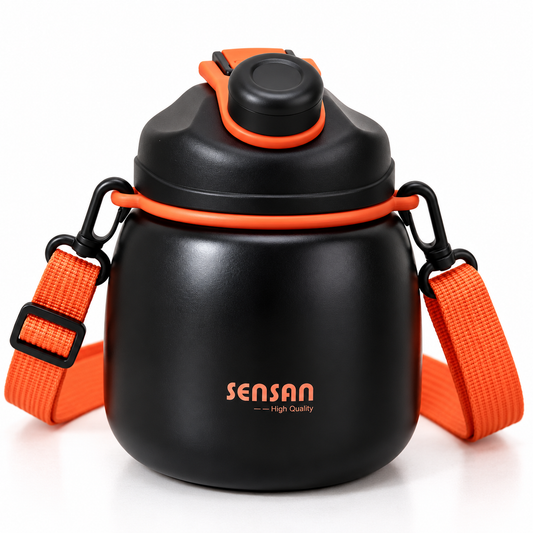 800ml Outdoor Vacuum Flask Sport Water Bottle - Black