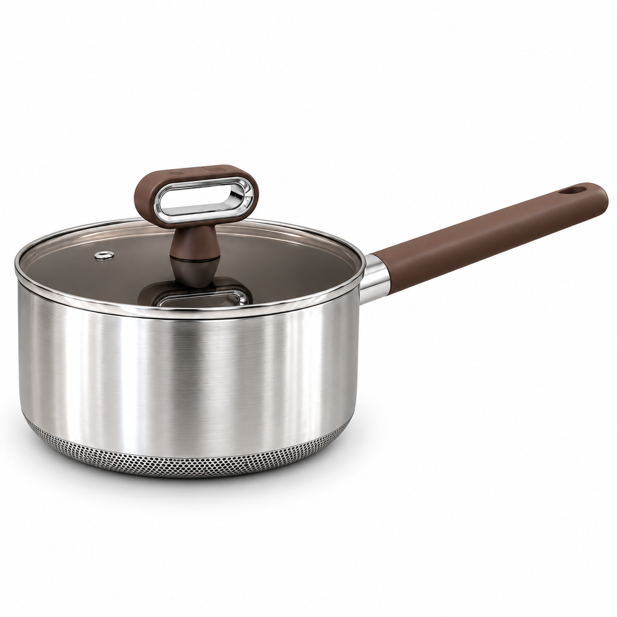 Titanium Coated Stainless Steel Saucepan with Glass Lid