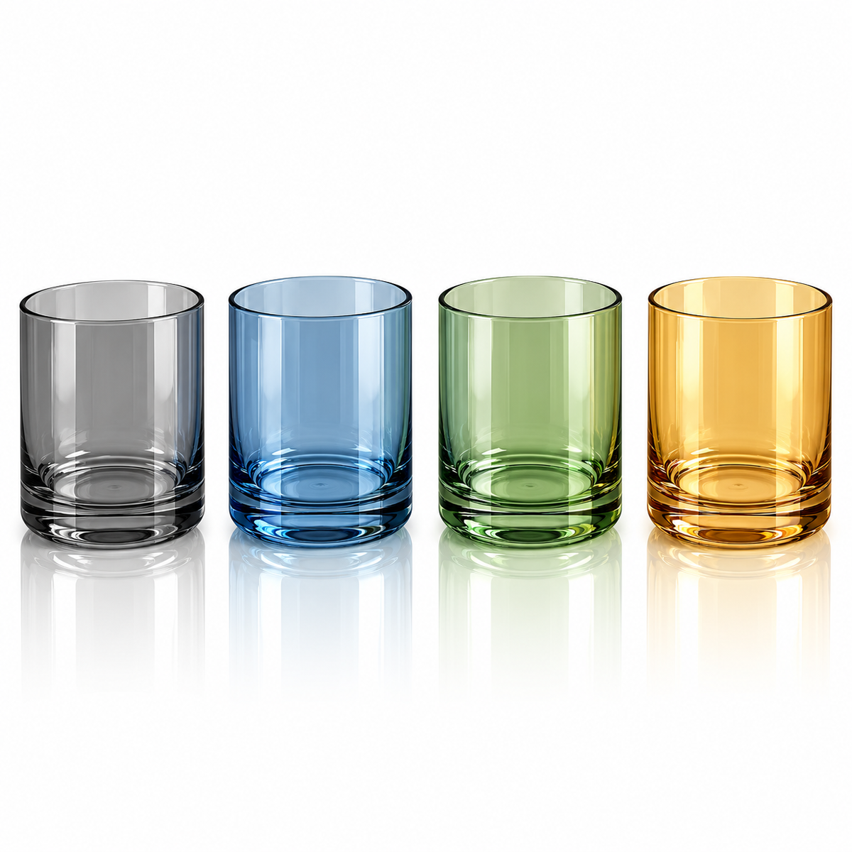 Danny Home Colored Glass Tumbler Set – 410ml (4 Pcs)