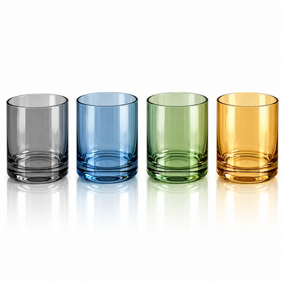 Danny Home Colored Glass Tumbler Set – 410ml (4 Pcs)