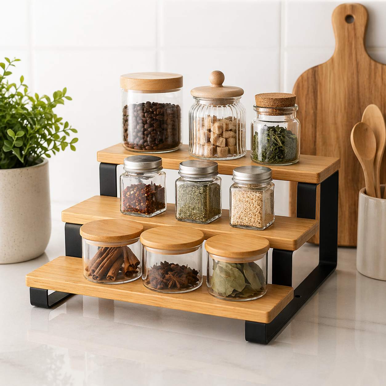 Multipurpose 3 Step Wooden Stand