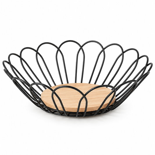 ModLeaf Metallic & Oak Fruit Basket