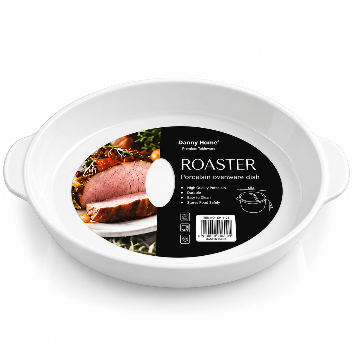 Danny Home Porcelain Oval Ovenware Roaster – 14 Inch