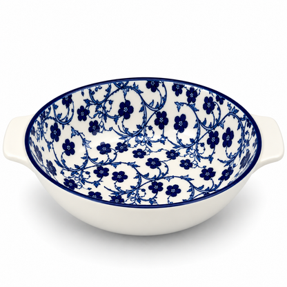 Danny Home Blue Flower 13-Inch Ceramic Casserole Bowl