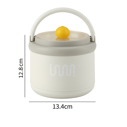 Stainless Steel Lunch Box with Foldable Spoon & Handle