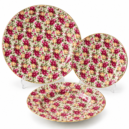 Royal Albert Rose Garden 18-Piece Plate Set