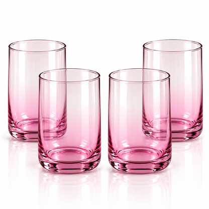 Danny Home Pink Ombre Glass Tumbler Set – 410ml (4 Pcs)