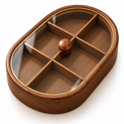 Premium Wooden Dry Fruit & Serving Box with Acrylic Lid