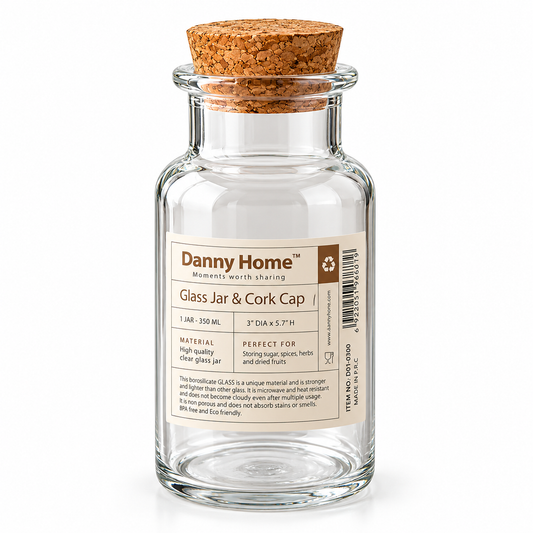Danny Home Glass Jar With Cork Lid 300ml