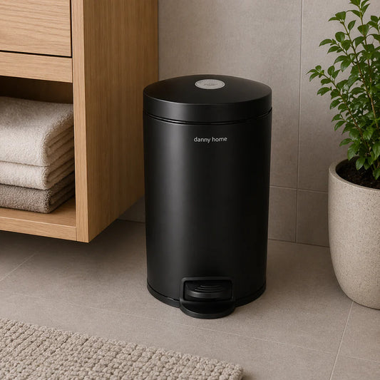 Danny Home Black Garbage Can 12L