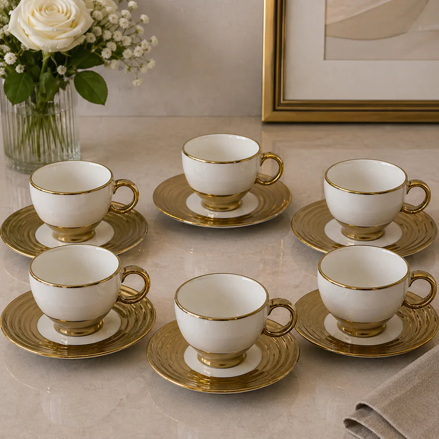 Brilliant Luxury 6-Piece 200cc Cup & Saucer Set