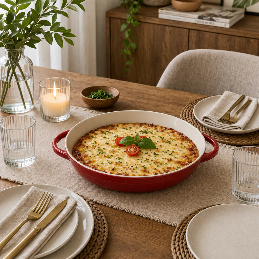 Danny Home Premium 15" Porcelain Bakeware Dish with Handles – OvenFresh Series