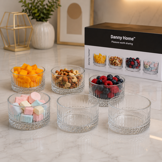 Danny Home Glass Bowl Set – 230ml (6 Pcs)